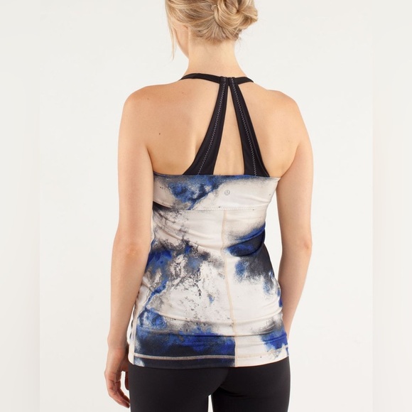 Lululemon Scoop Me Up Tank Milky Way Multi Print Blue / Black Size 8 - Picture 2 of 11